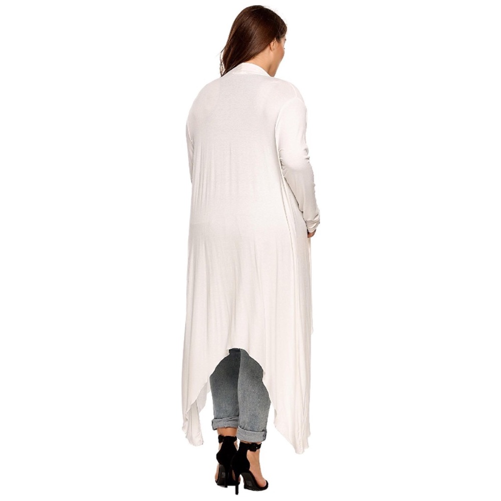 💥 SALE Open Drape Front Long Maxi Cardigan Plus - Picture 2 of 5